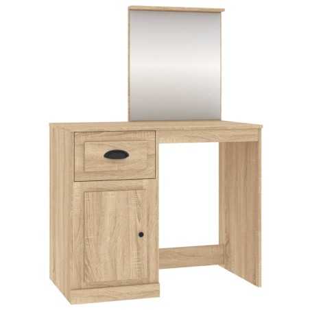 vidaXL Schminktisch mit Spiegel Sonoma-Eiche 90x50x132,5 cm 