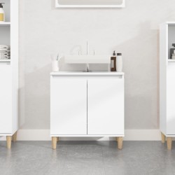 vidaXL Waschbeckenunterschrank Hochglanz-Weiß 58x33x60cm Holzwerkstoff