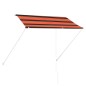 vidaXL Einziehbare Markise 250×150 cm Orange und Braun vidaXL Einziehbare Markise 250×150 cm Orange und Braun