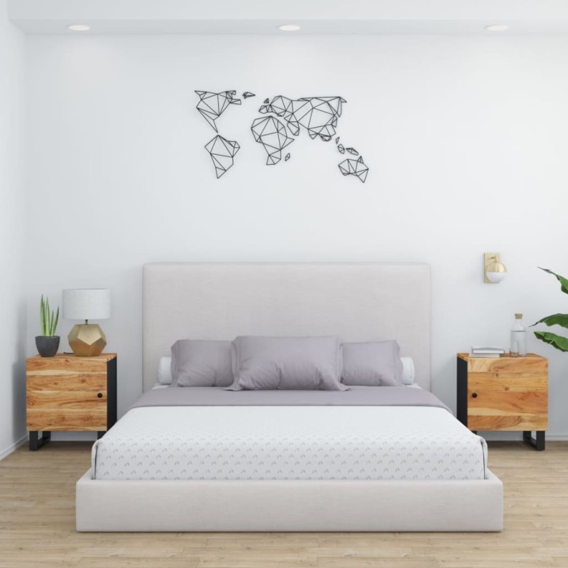 vidaXL Nachttische 2 Stk. 40x33x46 cm Massivholz Akazie vidaXL Nachttische 2 Stk. 40x33x46 cm Massivholz Akazie