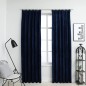 vidaXL Verdunkelungsvorhänge Haken 2 Stk. Samt Dunkelblau 140x245cm vidaXL Verdunkelungsvorhänge Haken 2 Stk. Samt Dunkelblau 140x245cm