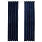 vidaXL Verdunkelungsvorhänge Haken 2 Stk. Samt Dunkelblau 140x245cm vidaXL Verdunkelungsvorhänge Haken 2 Stk. Samt Dunkelblau 140x245cm