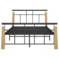 vidaXL Bettgestell Metall und Massivholz Eiche 120x200 cm vidaXL Bettgestell Metall und Massivholz Eiche 120x200 cm