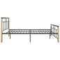 vidaXL Bettgestell Metall und Massivholz Eiche 120x200 cm vidaXL Bettgestell Metall und Massivholz Eiche 120x200 cm