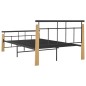 vidaXL Bettgestell Metall und Massivholz Eiche 120x200 cm vidaXL Bettgestell Metall und Massivholz Eiche 120x200 cm