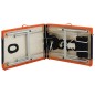 Massagetisch Klappbar 2 Zonen Aluminium Schwarz und Orange Massagetisch Klappbar 2 Zonen Aluminium Schwarz und Orange