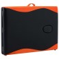 Massagetisch Klappbar 2 Zonen Aluminium Schwarz und Orange Massagetisch Klappbar 2 Zonen Aluminium Schwarz und Orange