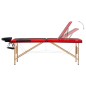 vidaXL Massagetisch Klappbar 3 Zonen Holz Schwarz und Rot vidaXL Massagetisch Klappbar 3 Zonen Holz Schwarz und Rot
