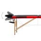 vidaXL Massagetisch Klappbar 3 Zonen Holz Schwarz und Rot vidaXL Massagetisch Klappbar 3 Zonen Holz Schwarz und Rot