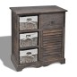 vidaXL Holzschränkchen mit 3 Flechtkörben Braun vidaXL Holzschränkchen mit 3 Flechtkörben Braun
