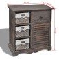 vidaXL Holzschränkchen mit 3 Flechtkörben Braun vidaXL Holzschränkchen mit 3 Flechtkörben Braun