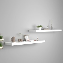 vidaXL Schweberegale 2 Stk. Weiß 90x23,5x3,8 cm MDF