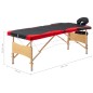 vidaXL Massagetisch Klappbar 3 Zonen Holz Schwarz und Rot vidaXL Massagetisch Klappbar 3 Zonen Holz Schwarz und Rot