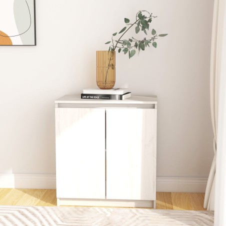 vidaXL Beistellschrank Weiß 60x36x65 cm Massivholz Kiefer