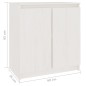 vidaXL Beistellschrank Weiß 60x36x65 cm Massivholz Kiefer vidaXL Beistellschrank Weiß 60x36x65 cm Massivholz Kiefer