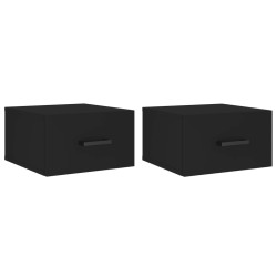 vidaXL Wand-Nachttische 2 Stk. Schwarz 35x35x20 cm