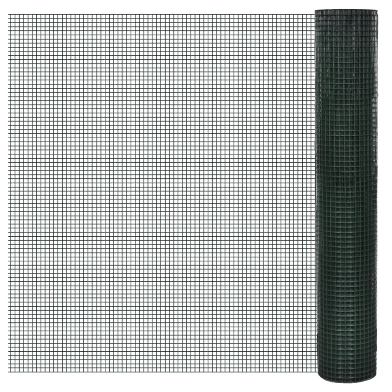 vidaXL Drahtzaun für Hühner Verzinkt mit PVC-Beschichtung 25x1 m Grün vidaXL Drahtzaun für Hühner Verzinkt mit PVC-Beschichtung 25x1 m Grün