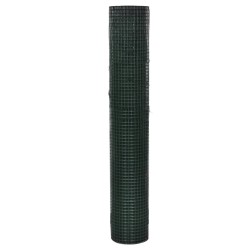 vidaXL Drahtzaun für Hühner Verzinkt mit PVC-Beschichtung 25x1 m Grün