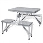 Klappbares Campingtisch-Set Aluminium mit 4 Stühlen extra leicht grau Klappbares Campingtisch-Set Aluminium mit 4 Stühlen extra leicht grau