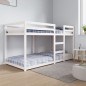 vidaXL Etagenbett Weiß 90x200 cm Massivholz Kiefer