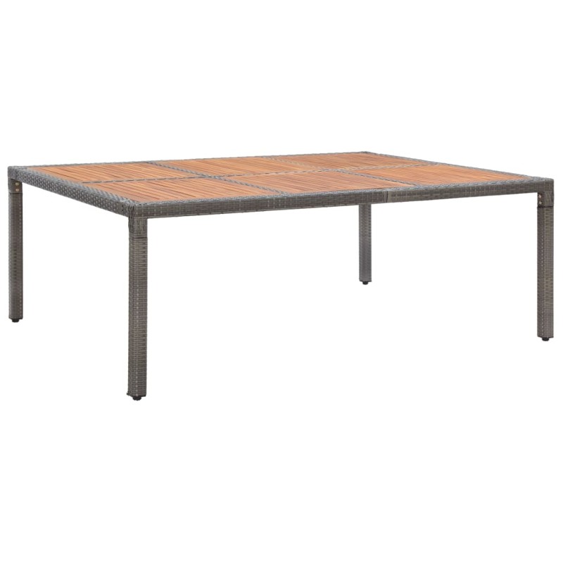 vidaXL Gartentisch Grau 200x150x74cm Poly Rattan und Akazie Massivholz vidaXL Gartentisch Grau 200x150x74cm Poly Rattan und Akazie Massivholz
