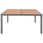 vidaXL Gartentisch Grau 200x150x74cm Poly Rattan und Akazie Massivholz vidaXL Gartentisch Grau 200x150x74cm Poly Rattan und Akazie Massivholz