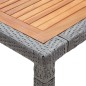 vidaXL Gartentisch Grau 200x150x74cm Poly Rattan und Akazie Massivholz vidaXL Gartentisch Grau 200x150x74cm Poly Rattan und Akazie Massivholz