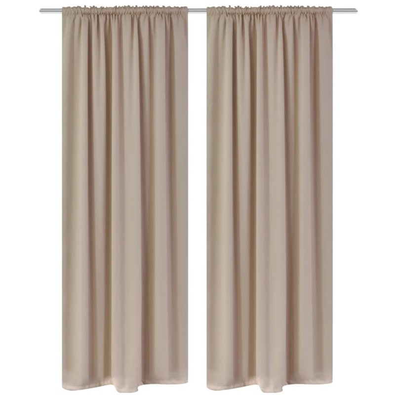 2 Stk. Creme Verdunkelungs-Vorhänge mit Schlitzkopf 135 x 245 cm 2 Stk. Creme Verdunkelungs-Vorhänge mit Schlitzkopf 135 x 245 cm