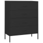 vidaXL Kommode Schwarz 80x35x101,5 cm Stahl vidaXL Kommode Schwarz 80x35x101,5 cm Stahl
