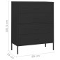 vidaXL Kommode Schwarz 80x35x101,5 cm Stahl vidaXL Kommode Schwarz 80x35x101,5 cm Stahl