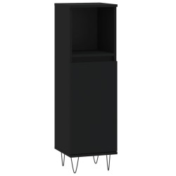 vidaXL Badschrank Schwarz 30x30x100 cm Holzwerkstoff