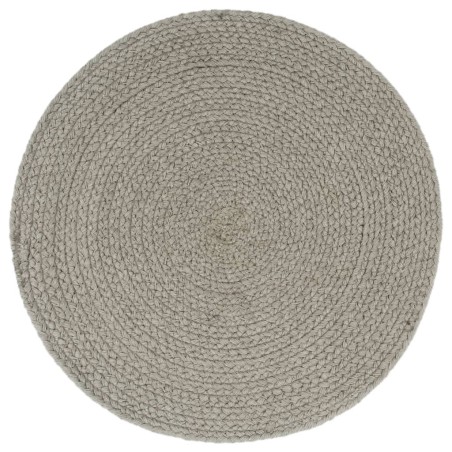 vidaXL Tischsets 4 Stk. Grau 38 cm Rund Baumwolle