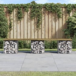 vidaXL Gartenbank aus Gabionen 203x44x42 cm Kiefernholz Imprägniert