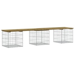 vidaXL Gartenbank aus Gabionen 203x44x42 cm Kiefernholz Imprägniert