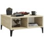 vidaXL Couchtisch Weiß und Sonoma-Eiche 60x60x30 cm Holzwerkstoff