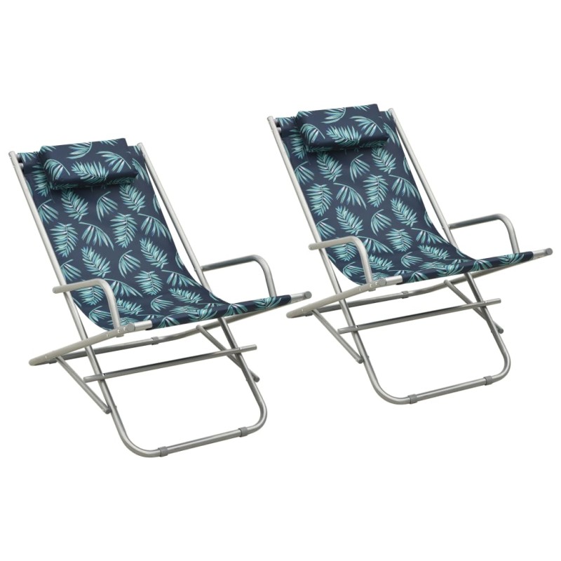 vidaXL Schaukelstühle 2 Stk. Stahl Blattmuster vidaXL Schaukelstühle 2 Stk. Stahl Blattmuster