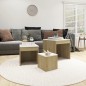 vidaXL Satztische 3-tlg. Weiß und Sonoma-Eiche Holzwerkstoff vidaXL Satztische 3-tlg. Weiß und Sonoma-Eiche Holzwerkstoff