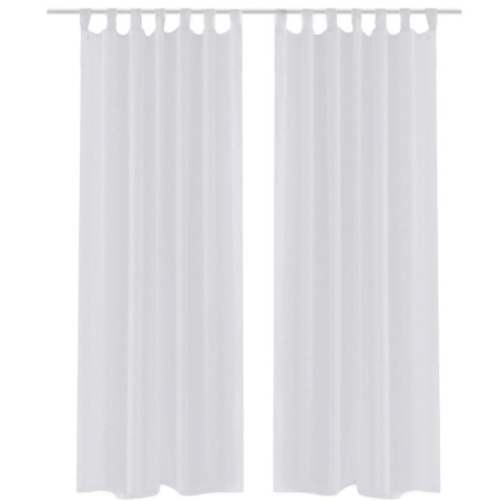 2 x Transparente Gardine Fertiggardine 140 x 225 weiß