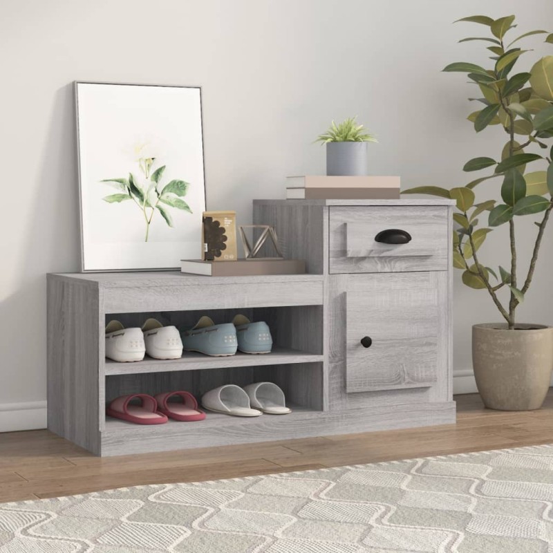 vidaXL Schuhschrank Grau Sonoma 100x42x60 cm Holzwerkstoff vidaXL Schuhschrank Grau Sonoma 100x42x60 cm Holzwerkstoff