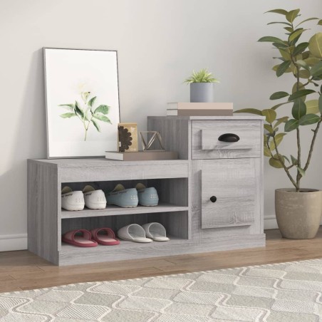 vidaXL Schuhschrank Grau Sonoma 100x42x60 cm Holzwerkstoff