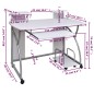 vidaXL Computertisch Weiß 110x52x88,5 cm Holzwerkstoff vidaXL Computertisch Weiß 110x52x88,5 cm Holzwerkstoff