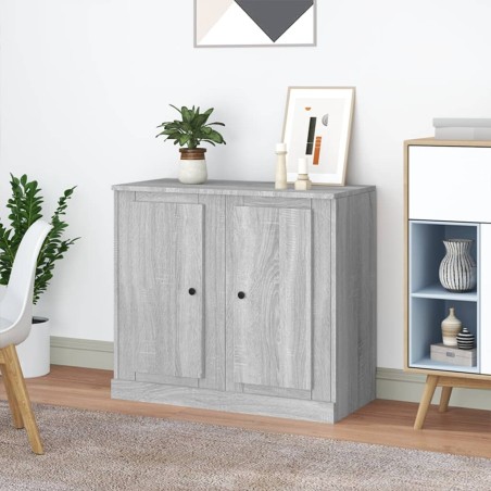 vidaXL Sideboards 2 Stk. Grau Sonoma 37,5x35,5x67,5 cm Holzwerkstoff