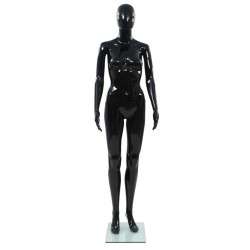 vidaXL Weibliche Schaufensterpuppe mit Glassockel Schwarz 175 cm 