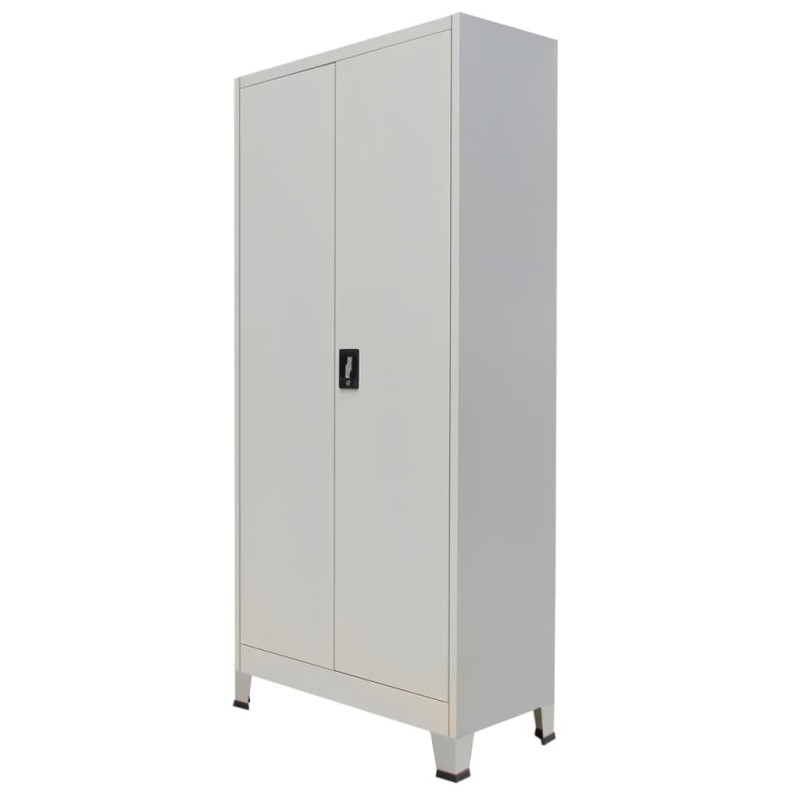 vidaXL Büroschrank mit 2 Türen Stahl 90x40x180 cm Grau vidaXL Büroschrank mit 2 Türen Stahl 90x40x180 cm Grau