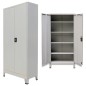 vidaXL Büroschrank mit 2 Türen Stahl 90x40x180 cm Grau vidaXL Büroschrank mit 2 Türen Stahl 90x40x180 cm Grau