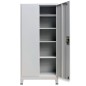 vidaXL Büroschrank mit 2 Türen Stahl 90x40x180 cm Grau vidaXL Büroschrank mit 2 Türen Stahl 90x40x180 cm Grau