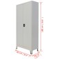 vidaXL Büroschrank mit 2 Türen Stahl 90x40x180 cm Grau vidaXL Büroschrank mit 2 Türen Stahl 90x40x180 cm Grau