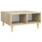 vidaXL Couchtisch Weiß Sonoma-Eiche 60x60x30 cm Holzwerkstoff vidaXL Couchtisch Weiß Sonoma-Eiche 60x60x30 cm Holzwerkstoff