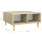 vidaXL Couchtisch Weiß Sonoma-Eiche 60x60x30 cm Holzwerkstoff vidaXL Couchtisch Weiß Sonoma-Eiche 60x60x30 cm Holzwerkstoff