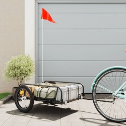 vidaXL Fahrradanhänger Schwarz 126x63x34 cm Eisen